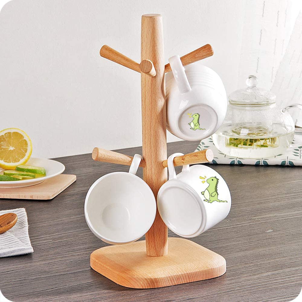 Details about   Mug Holder Tree-Wooden Holder Tree for 6 Cups Tabletop Tea Coffee Display Stand 