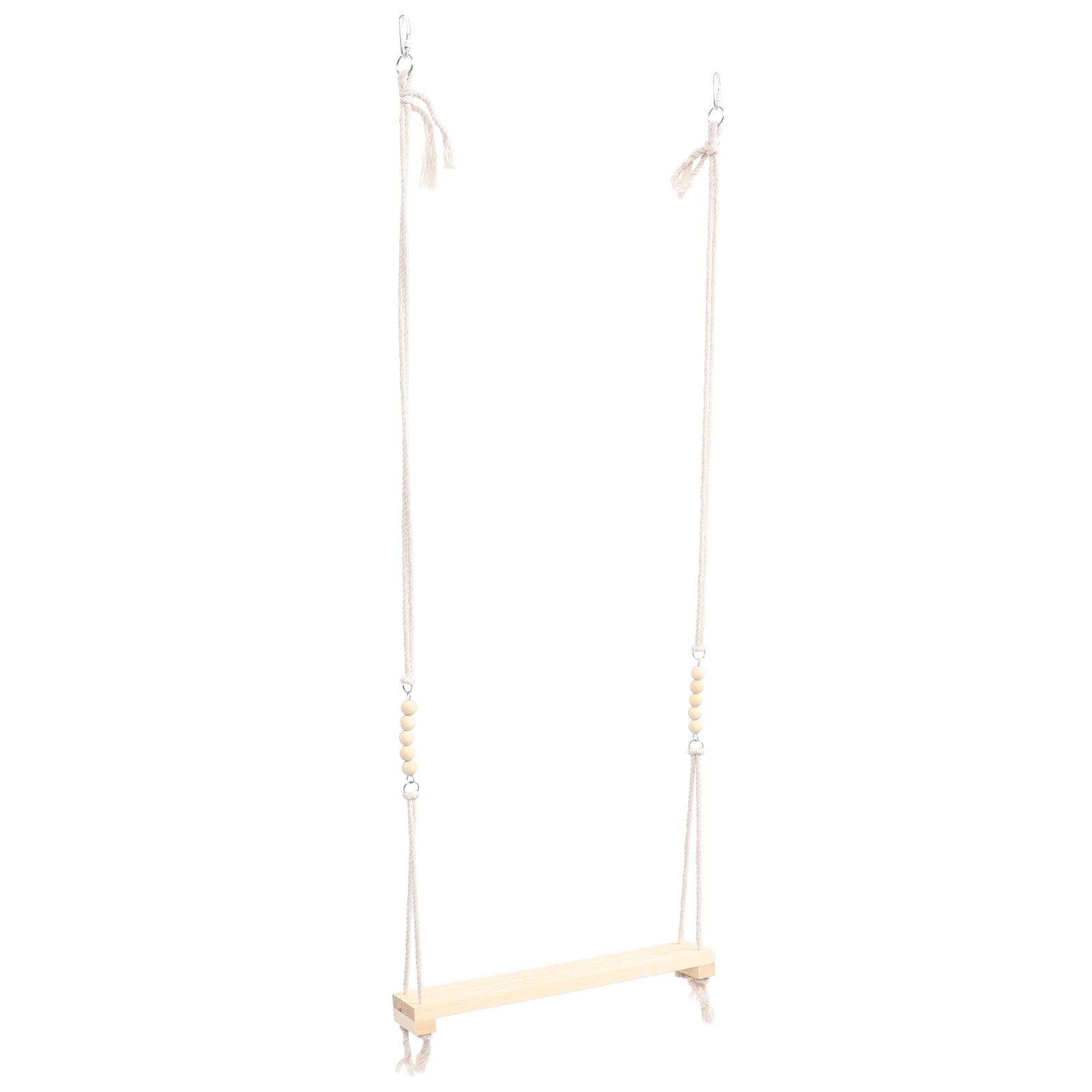 Tineasur Wooden Parrot Swing Beige Bird Perch with Standing Bar and Ladder