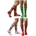 thumbnail image 1 of 4 Pairs Christmas Holiday Knee High Socks,Assorted Colors & Designs Womens Size: 9-11, 1 of 2