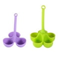 thumbnail image 4 of Ludlz Silicone Egg Steamer 3/5 Cavities Long Handle Heat Resistant Easy Drainage Egg Cooker Steaming Cup Holder Kitchen Supplies, 4 of 8
