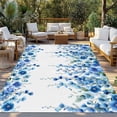 thumbnail image 2 of Spring Blue Floral Outdoor Rug for Patio/Deck/Porch, Non-Slip Large Area Rug 6 x 9 Ft, Farmhouse Weeping Floral Leaves Indoor Outdoor Rugs Washable Area Rugs, Reversible Camping Rug Carpet Runner, 2 of 8
