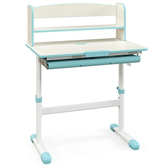 Kadyn Class Desk, Computer Desk,Study Writing Desks,Height Adjustable Kids Study Desk with Tilt Desktop-Blue