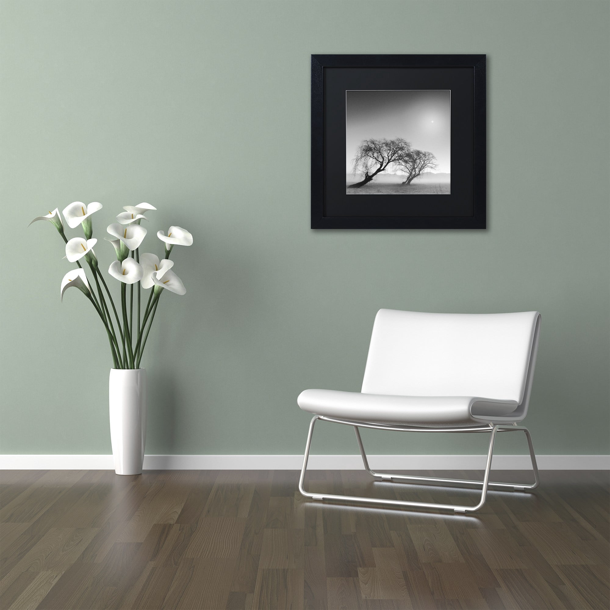 Trademark Fine Art "Reverencia" Canvas Art by Moises Levy Black Matte, Black Frame