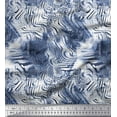 thumbnail image 1 of Soimoi Blue Moss Georgette Fabric Wild Animal Skin Print Fabric by The Yard 42 Inch Wide, 1 of 3