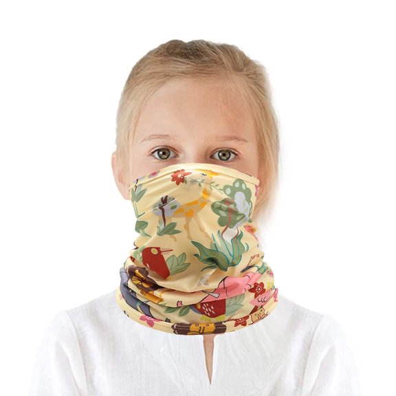 Delliss Kids Summer Cute Print Mask Sun Protection Face Cover Mask Breathable for Outdoor