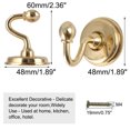 thumbnail image 2 of 4pcs Zinc Alloy Window Curtain Tieback Clothes Hook Drapery Wall Holdbacks Hooks Gold Tone, 2 of 7