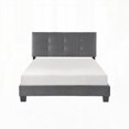 thumbnail image 5 of 1pc Full Platform Bed with Dark Gray Velvet Upholstery & Adjustable Headboard in Solid Wood, 5 of 8