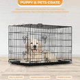 thumbnail image 3 of BORGEBY 30 Inch Dog Crate Kennel, Double-Door Folding Metal Dog Cage for Outdoor and Indoor, Portable with Plastic Leak-Proof Pan Tray，Black, 3 of 7