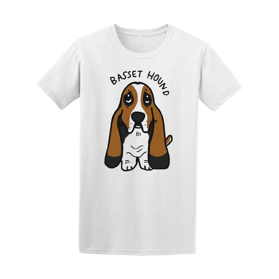 Basset Hound Dog Doodle Style T-Shirt Men -Image by Shutterstock, Male x-Large