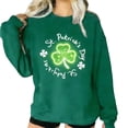thumbnail image 2 of St. Patrick's Day Sweatshirt for Women Large Clover Graphic Long Sleeve Crewneck Casual Loose Fit Festival Apparel Holiday Gift, 2 of 8