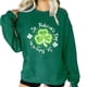 thumbnail image 3 of TaTaai Women St. Patricks Day Shamrock Pattern Long Sleeve Crew Neck Sweatshirt Casual Loose Fit Soft Stretchy Comfortable Festive Pullover Tops For Spring Winter Gift, 3 of 8