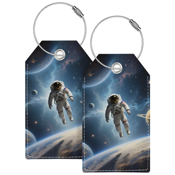 Etiquetas para equipaje CASMONAL Astronauta de cuero sintético 11 x 6 cm, 2 unidades