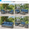 thumbnail image 6 of AECOJOY 7 Pieces Patio Furniture Set with Two Storage Boxes, Outdoor Rattan Conversation Set with cover, All-Weather PE Wicker Sectional Sofa Outdoor Furniture for Garden, Deck, Grey Rattan&Dark Blue, 6 of 8