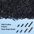 thumbnail image 4 of 4 Sizes Glass Bugle Beads 1980 Pcs Opaque Frosted Black Charms Small Craft Beads with Hole Long Tube Seeds Beads for DIY Bracelet Necklaces Crafting Jewelry Making Black, 4 of 7