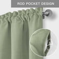 thumbnail image 3 of Sage Green Beige Striped Kitchen Valances for Windows, Modern Farmhouse Retro Lines Bathroom Window Valances 42x12 Inch Rod Pocket Window Treatments Valance Curtains for Living Room Bedroom Decor, 3 of 9