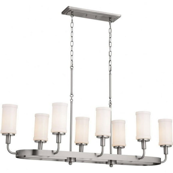 8 Light Double Linear Chandelier in Homestead Style-25.5 inches Tall and 17.5 inches Wide-Classic Pewter Finish Bailey Street Home 147-Bel-4652798
