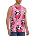 thumbnail image 2 of Pofeuu Panda Heart Valentine Pink Print Men's Muscle T-Shirt, Sleeveless, Muscle Tank, Classic Muscle Tee Top For Men Casual Sleeveless Muscle T-Shirt Trendy Clothes-Small, 2 of 7