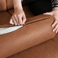 thumbnail image 5 of ChenyueFurn 78.5" Faux Leather 3-Seater Sofa with black Legs,Brown, 5 of 11