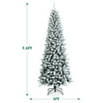 thumbnail image 4 of Costway 7.5ft Snow-Flocked Hinged Artificial Christmas Pencil Tree w/ 1189 Mixed Tips, 4 of 10