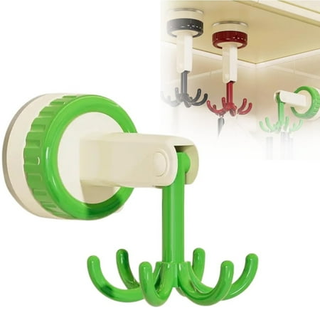 

Suction Cup Multi Hook 360° Rotation Without Drilling Suitable For Kitchen Bedroom A Variety Of Bright Colors And Strong Load Bearing Function Hook