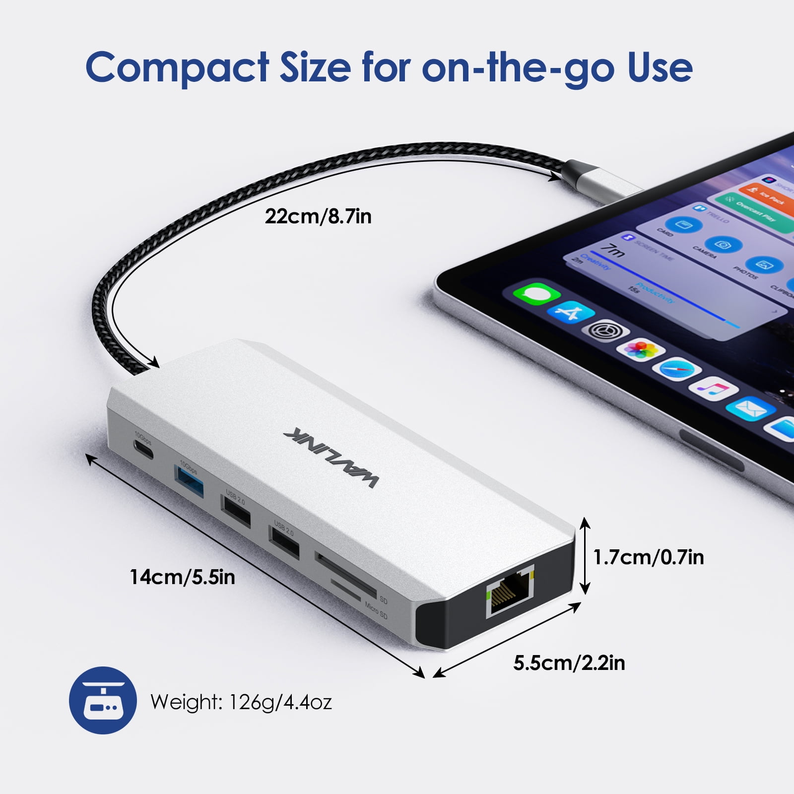 WAVLINK 10Gbps USB Hub, Triple Monitor USB Docking Station with 4K HDMI/DP, SD/TF Card Slot, 100W charging Dock for Windows Laptop