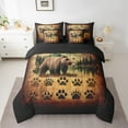 thumbnail image 2 of Manfei Wildlife Bear 7-Piece Bedding Comforter Set,Bear Paw Print King Bedding Sets,Vintage Retro Ultra Soft Bed Sheets,Super Cozy Rustic Room Decoration,Reversible, 2 of 6