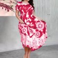 thumbnail image 3 of Ruimatai Robe Décontractée Grande Taille pour Femmes Manches Courtes Col Rond Été Fluide Confortable Élégante Imprimée Plage Fête T-Shirt Robe, 3 of 8