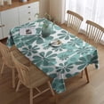 thumbnail image 2 of Teal Daisy Flower Pattern Rectangle Tablecloth 60"x84",Waterproof Polyester Rectangle Table Cloth, Wipeable Spillproof Polyester Tablecloth for Dining, Camping, Indoor and Outdoor, 2 of 5