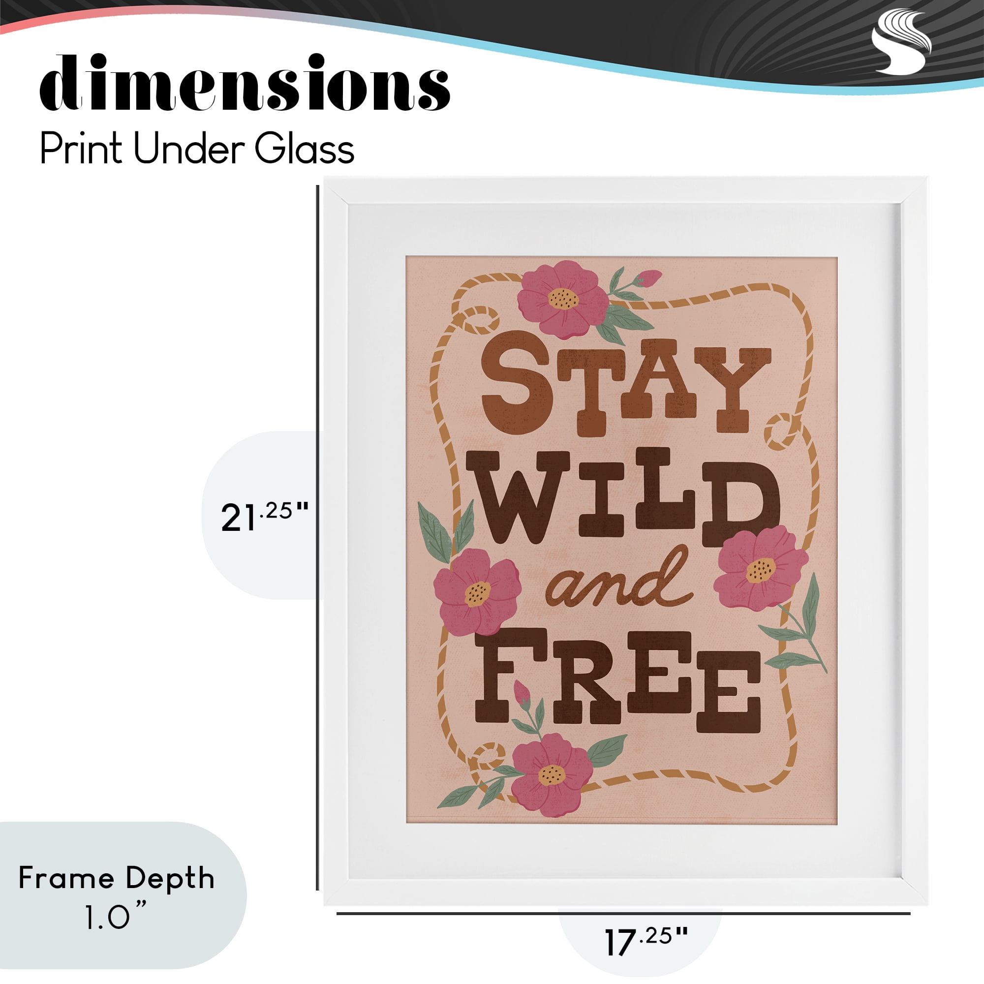 Stupell Industries Wild & Free Boho Girl White Framed Print Under Glass, design by Nina Seven
