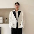 thumbnail image 2 of Chaquetas de traje para hombre de gran tamaño, talla grande, blazer para hombre, abrigo cruzado, blanco, elegante, original, ropa de hombre a la moda, nuevo, 2 of 5