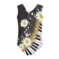 thumbnail image 2 of FOR U DESIGNS Fashion Toddler Girls Swimwear for Beach Swimming Piano Notes Daisy Kids Bodysuit Comfy One Piece V-Neck Swimsuit Bathing Suit Size 7-8, 2 of 8