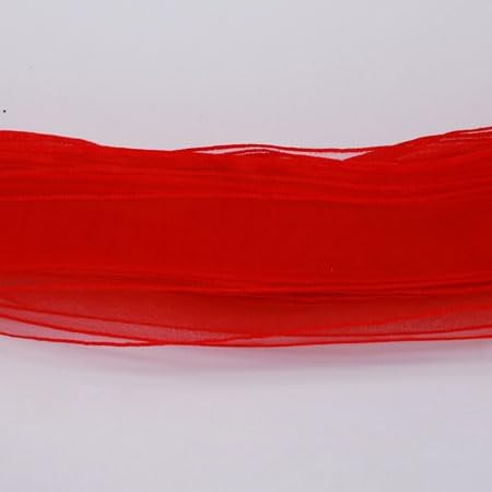 1Pc Organza Ribbon Red 1-5 8 Inch (41mm) 100 Yards Bundle Sheer Fabric Ribbon for Crafts Wedding Decorations Gift Wrapping Projects Floral Arrangements
