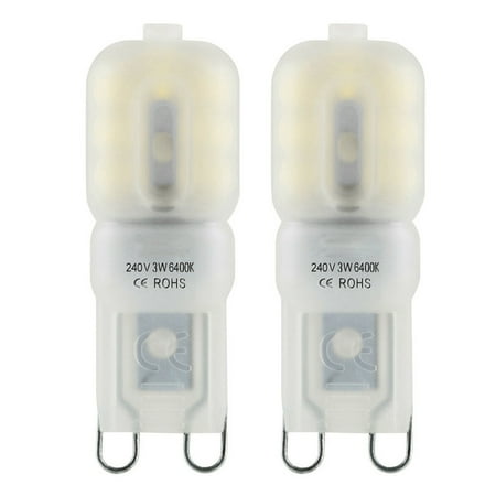 

LED Light G9 LED Lamp Crystal Cream White Housing Light 240V 3W 3000K Lamp Warm White 2pcs