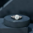 thumbnail image 6 of Designer Moissanite Engagement Ring with Side Stones (D-VS1 Quality, Rosec Jewels), 10K White Gold, US 4.00, 6 of 9