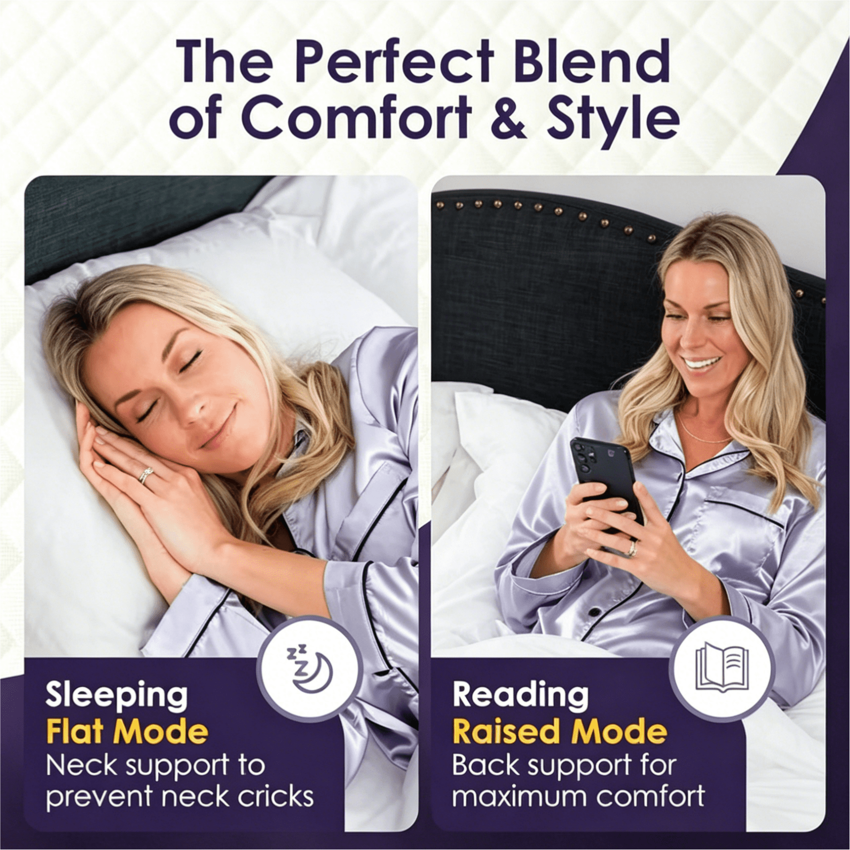 Oaskys V-Shaped Bed Wedge Pillow, Comfortable Memory Foam Headboard Wall & Sofa Gap Cushion, Prevent Neck Cramps, Ideal Choice for Sleep and Reading