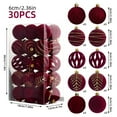thumbnail image 2 of 30 Pcs 2.4 Inches Velvet Christmas Ball Ornaments, Assorted Styles Flocked Xmas Plastic Ball Small Shatterproof Decorative Hanging Ornament for Family Holiday Party Xmas Tree Hanging Decor, 2 of 9