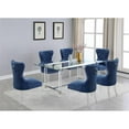 thumbnail image 2 of 7pc. 68" x 40" Glass Dining Set with 6 Chairs and Silver Stainless Steel, 2 of 4