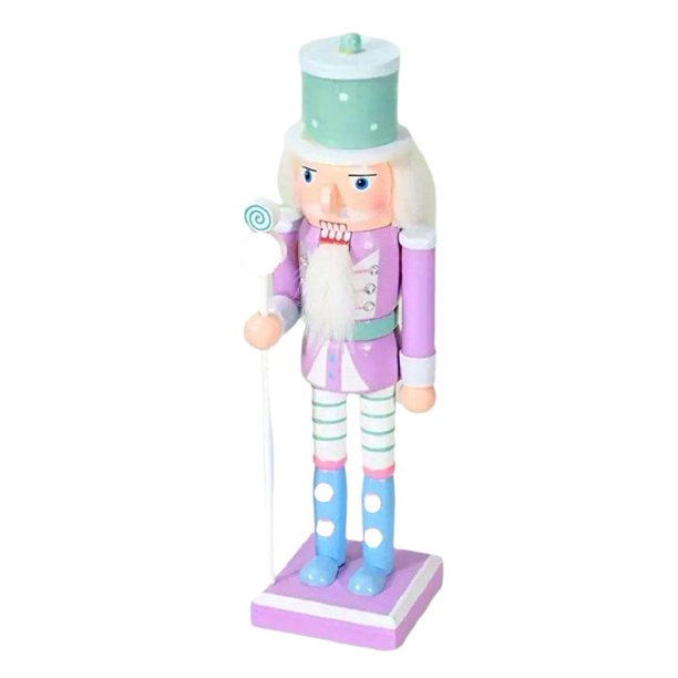 Figura de soldado EZLIFE de madera cascanueces de Navidad color rosa 25 cm
