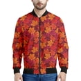 thumbnail image 2 of Chaqueta con estampado 3D de hoja de arce de Canadá para hombres y niños, chaqueta informal con cremallera para la calle, sudadera estilo aviador para primavera y otoño, 2 of 5
