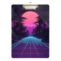FORMRS Acrylic Clipboard with Low Profile Clip Standard A4 Letter Size, 12.5" x 9", Night Neon Road