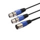 thumbnail image 2 of Línea De Conexión Conector macho XLR de 0,3 m a conector hembra XLR dual Y Splitter Mic DJ Cable de audio, 2 of 7