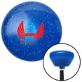 thumbnail image 1 of American Shifter  Red Musical Note with Wings Blue Retro Metal Flake Shift Knob with M16 x 1.5 Insert Brody, 1 of 1