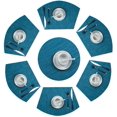 thumbnail image 1 of Juego de manteles individuales redondos de 7 manteles de PVC, juego de cuña, resistente al calor, lavable (azul) ACTIVE Biensenido a ACTIVE, 1 of 3