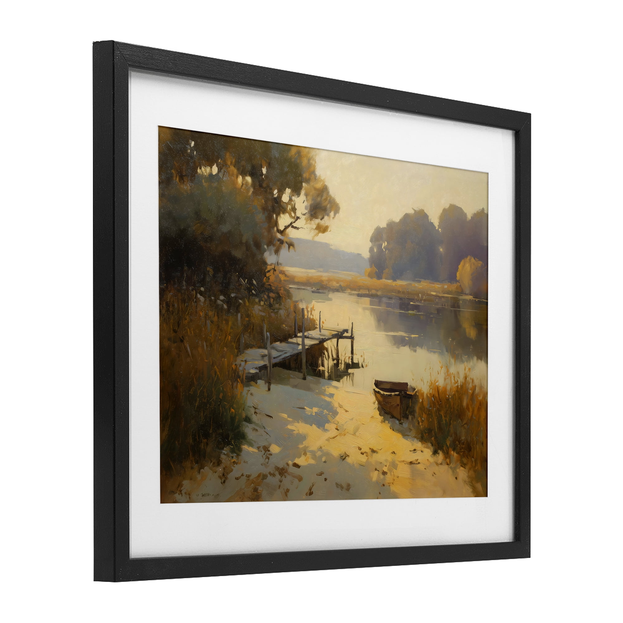 Golden Hour in Autumn Black Framed Print Under Glass, design by Arlington Prints