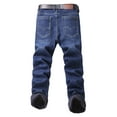 thumbnail image 4 of Mens Lined Thicken Warm Jeans Straight Leg Stretch Fall Winter Thermal Denim Pants Blue 40, 4 of 4