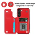 thumbnail image 4 of Wallet Case for Samsung Galaxy S23 Plus, RFID Blocking Card Slots Holder PU Leather Fashion Back Flip Cover with Kickstand Magnetic Buttons Shockproof Case for Samsung Galaxy S23 Plus,Red, 4 of 8