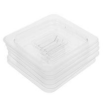 WSTEER Set of 6 Clear 1/6 Size Food Pan Lids with Handle, Reusable Plastic Hotel Pan Covers for Food Serving and Storage