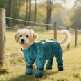 thumbnail image 6 of 2026 New Winter Waterproof Dog Snowsuit â Full Body Outdoor Jacket with Leash Ring, Lining, Windproof Reflective 4-Leg Dog Coat for Small to Large Dogs Teal Dark Green, 6 of 8