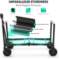 thumbnail image 6 of Foldable Wagon Cart 160L - 3 in 1 Collapsible with Wheels, 2 Cup Holders, for Groceries, Camping, Shopping, Garden, Pet Riding, 6 of 6
