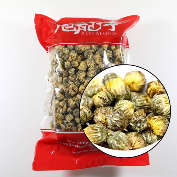 XLSEAFOOD Dried Chrysanthemum Buds – 4oz Premium Tai Ju – Whole Flower Buds for Herbal Tea – 旭龙行特级胎菊杭白菊花 (4OZ, Chrysanthemum)